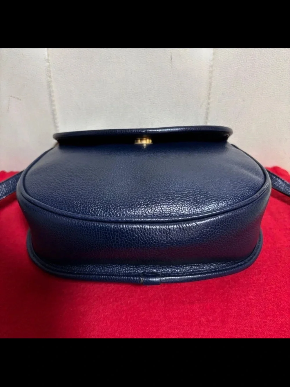 Gucci Navy Blue Pebbled Leather Crossbody Bag